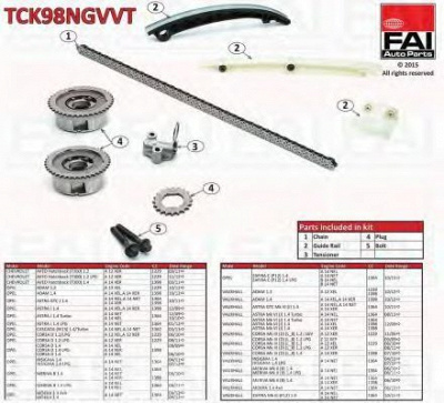 FAI AUTOPARTS tck98ngvvt -  Комплект цели привода распредвала